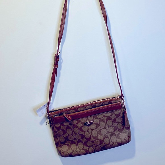 Coach Bags Signature Logo Coach Crossbody Brown Nwt Poshmark